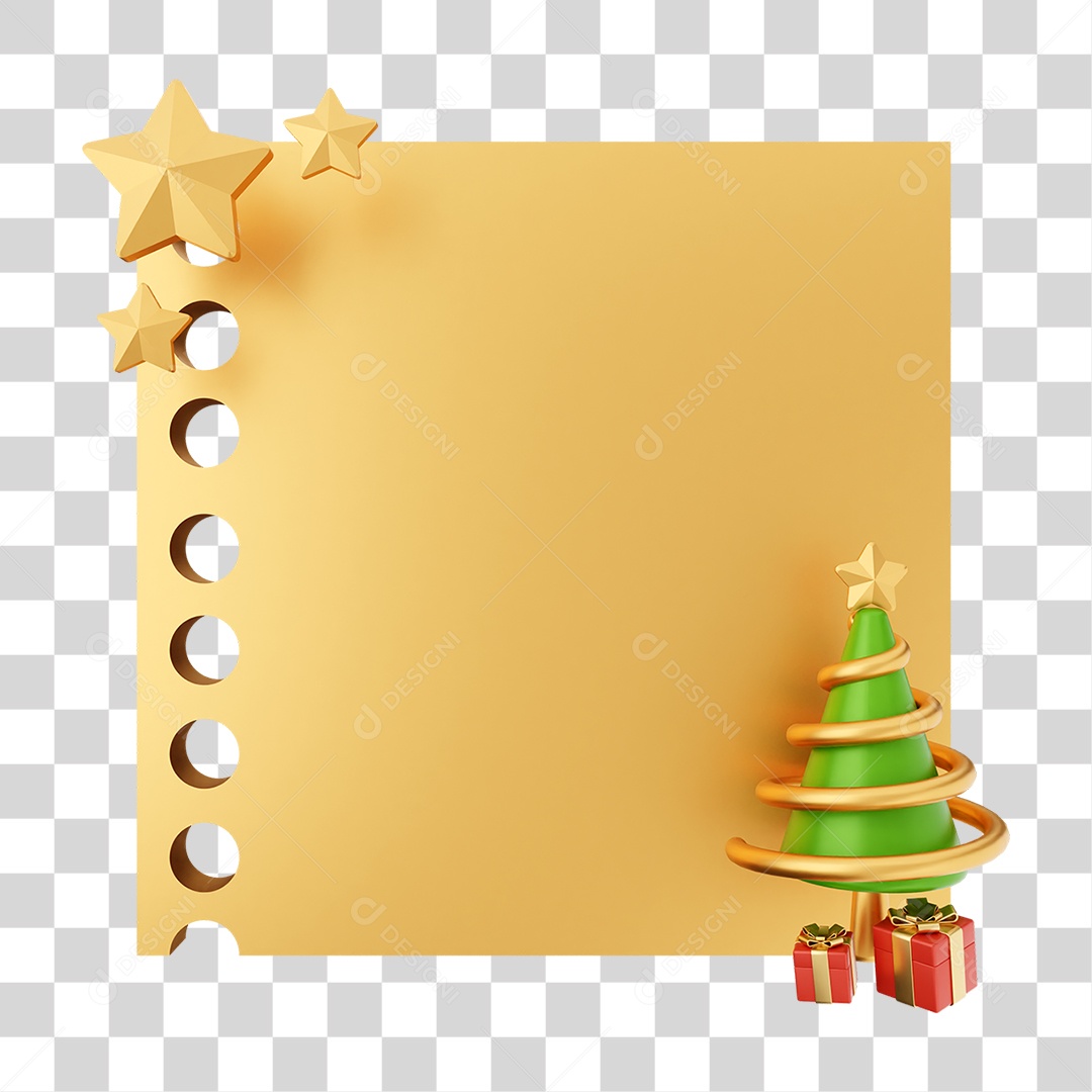 Elemento 3D Caixa de Texto Nota PNG Transparente