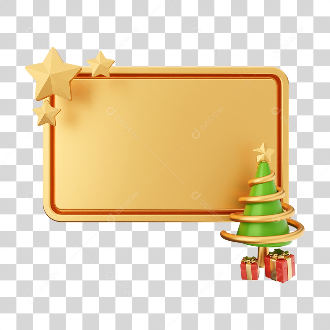 Elemento 3D Caixa de Texto Nota PNG Transparente