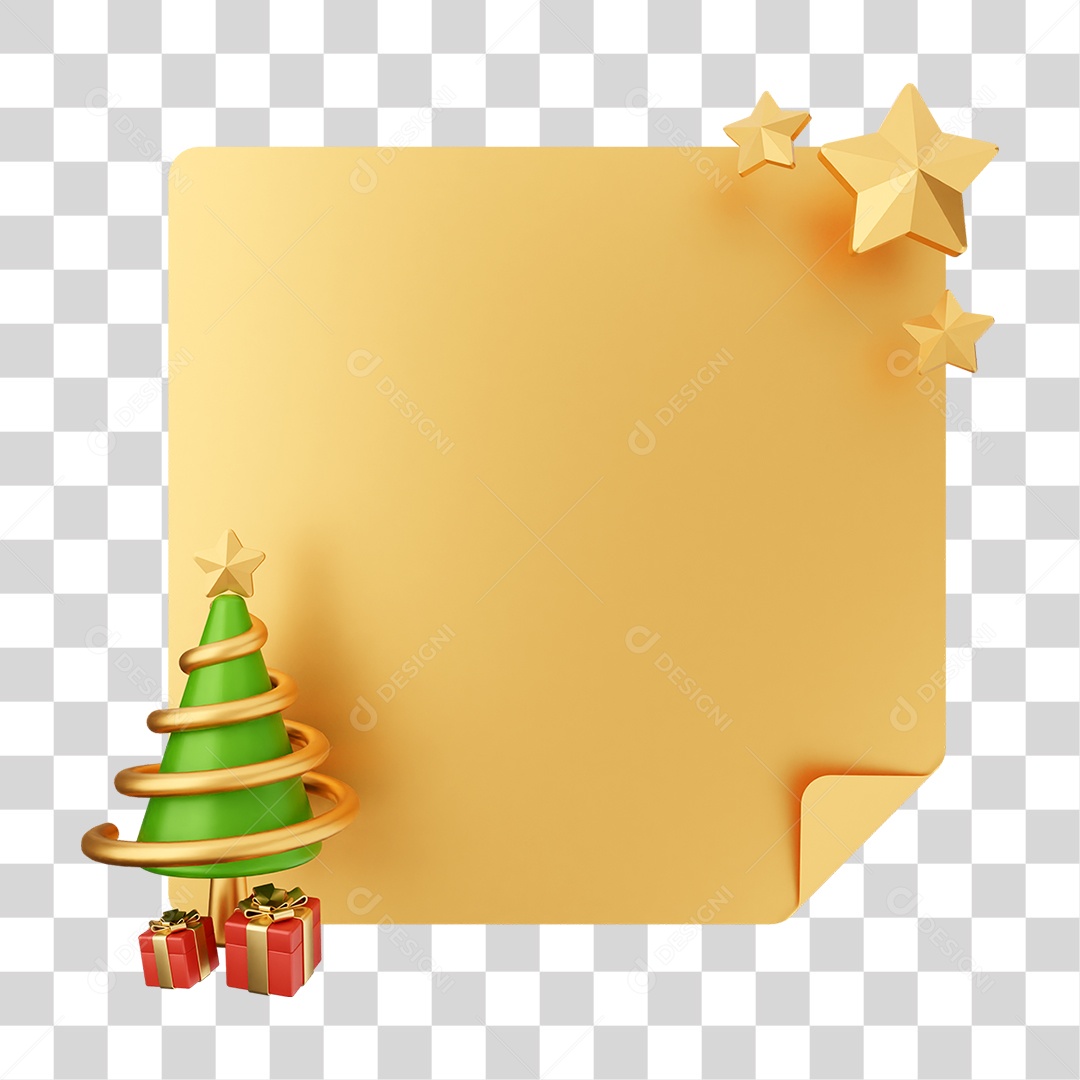 Elemento 3D Caixa de Texto Nota PNG Transparente