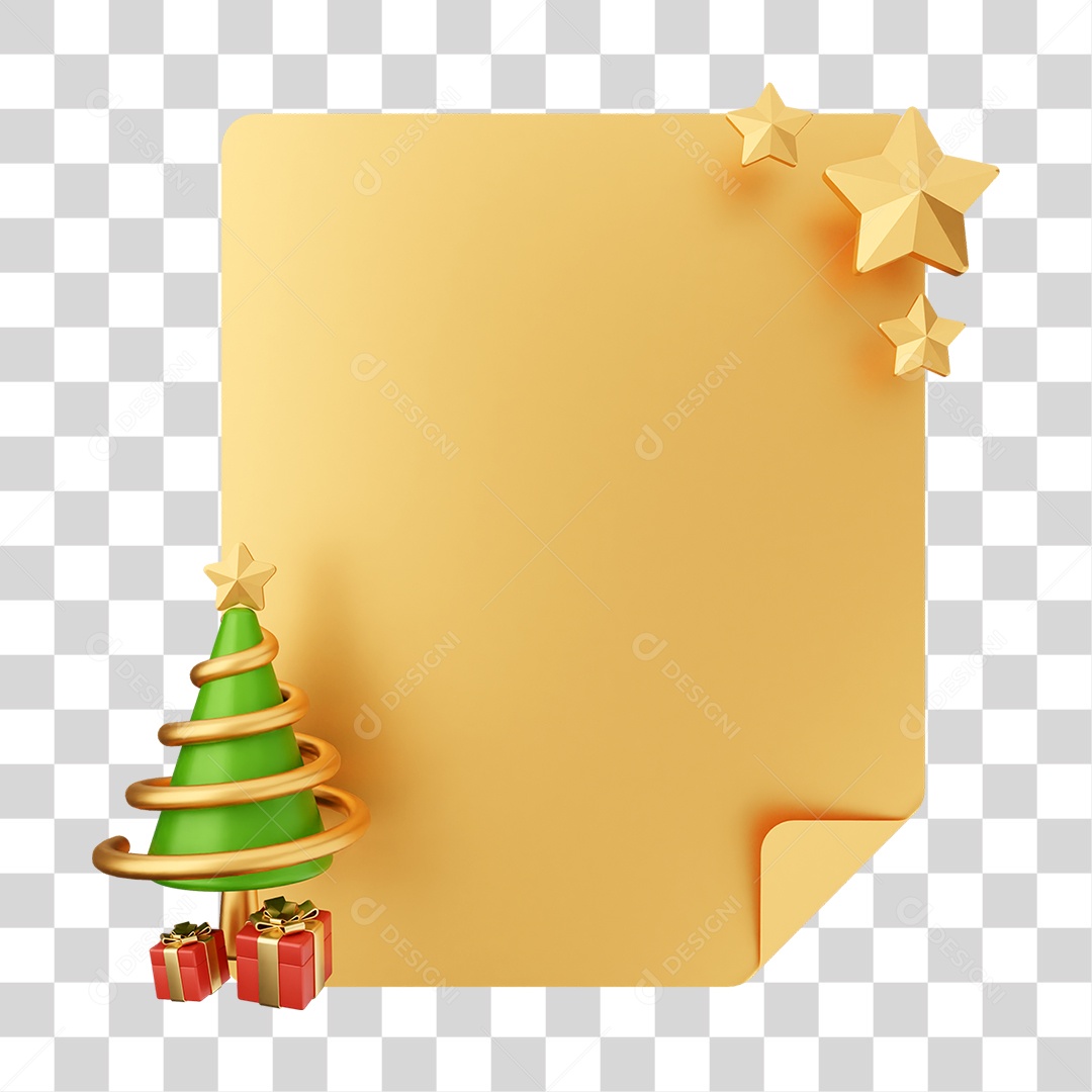 Elemento 3D Caixa de Texto Nota PNG Transparente