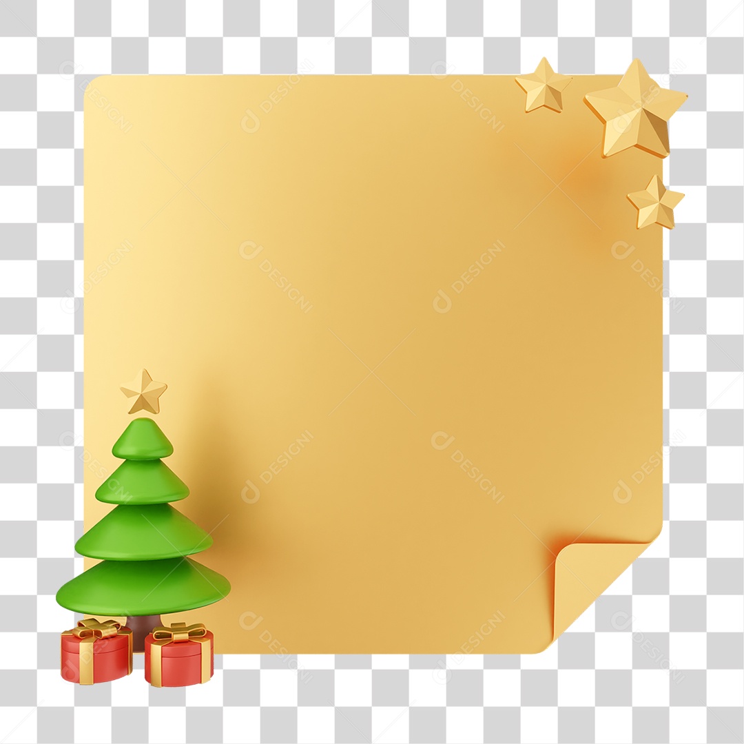 Elemento 3D Caixa de Texto Nota PNG Transparente