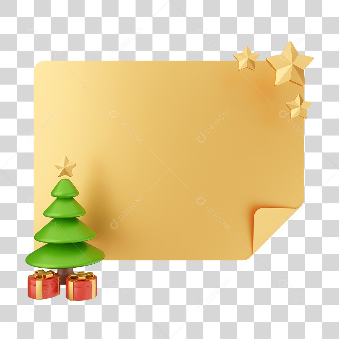 Elemento 3D Caixa de Texto Nota PNG Transparente