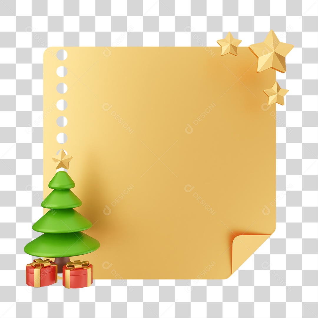 Elemento 3D Caixa de Texto Nota PNG Transparente