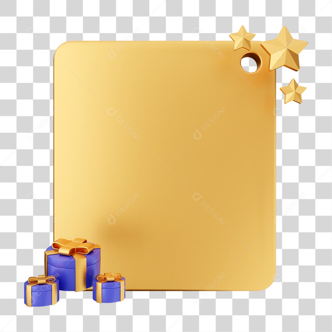 Elemento 3D Caixa de Texto Nota PNG Transparente