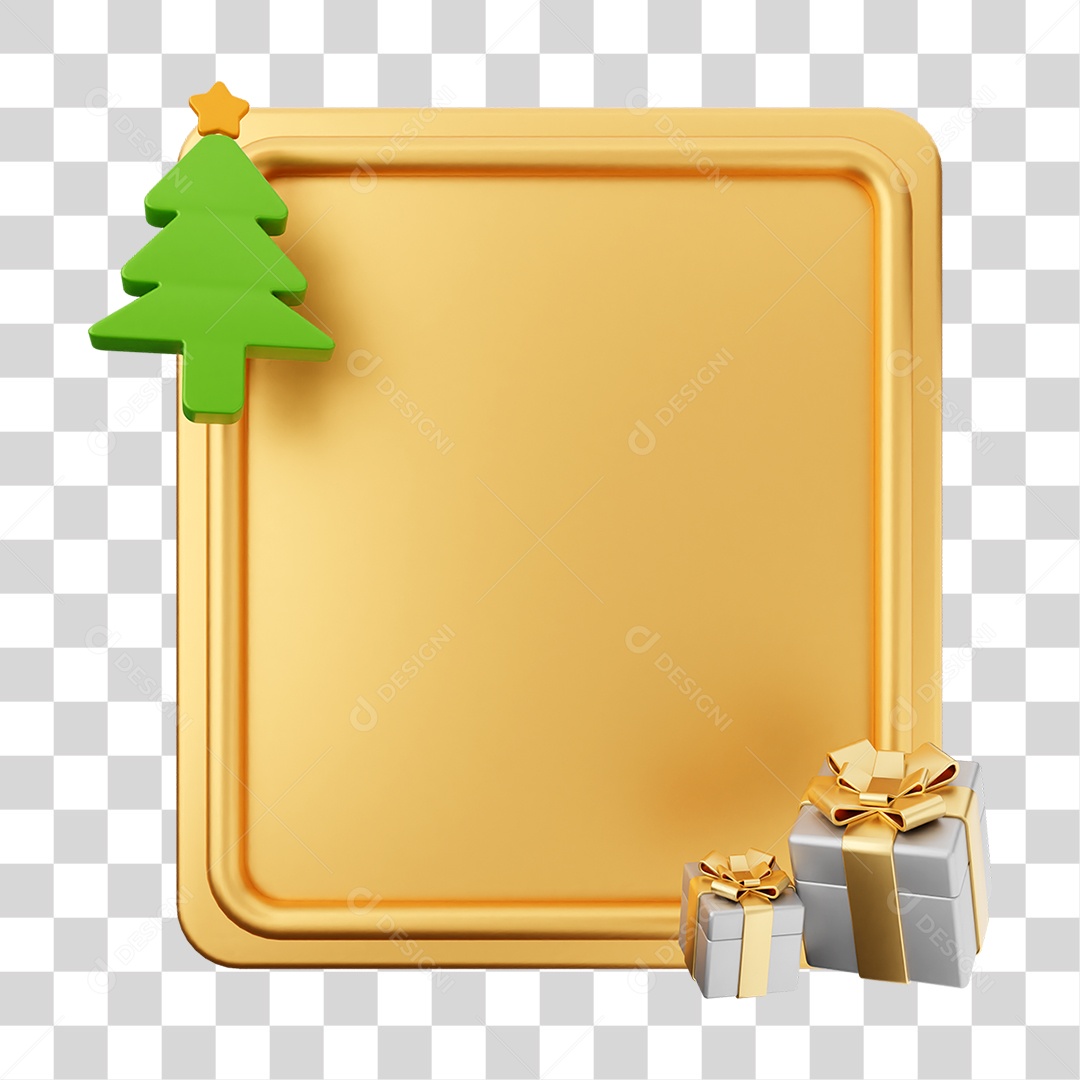 Elemento 3D Caixa de Texto Nota PNG Transparente