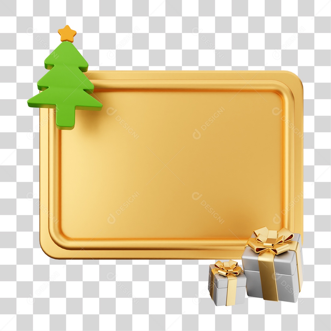 Elemento 3D Caixa de Texto Nota PNG Transparente