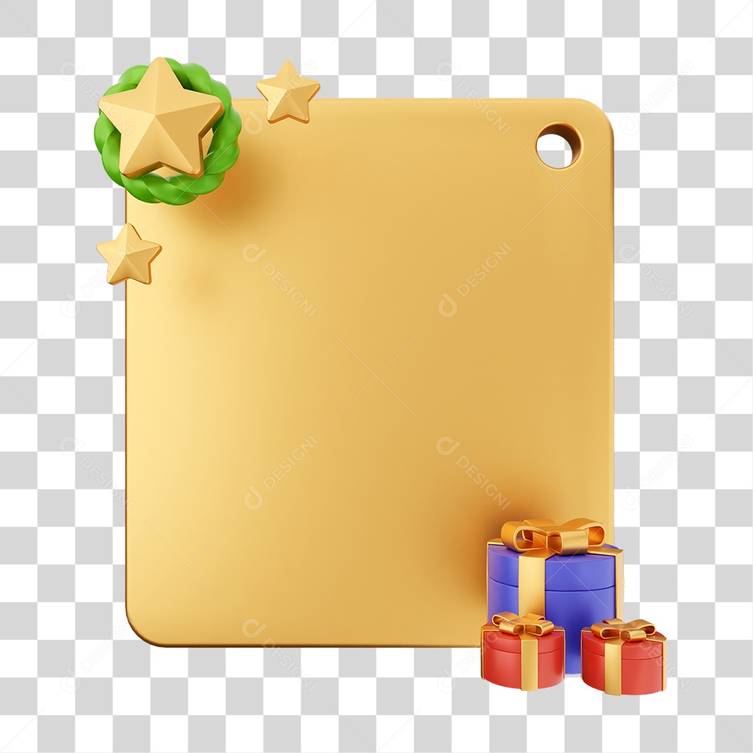 Elemento 3D Caixa de Texto Nota PNG Transparente