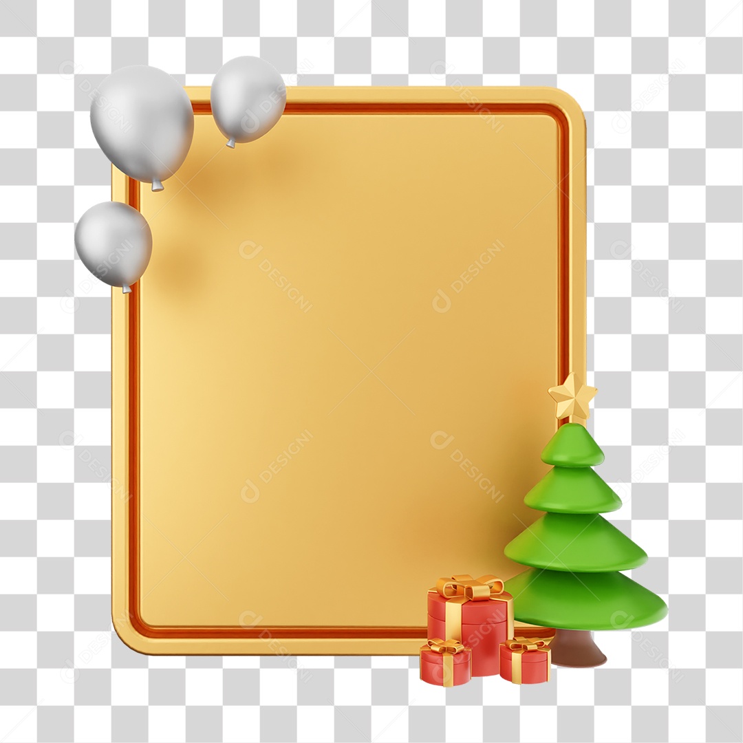 Elemento 3D Caixa de Texto Nota PNG Transparente