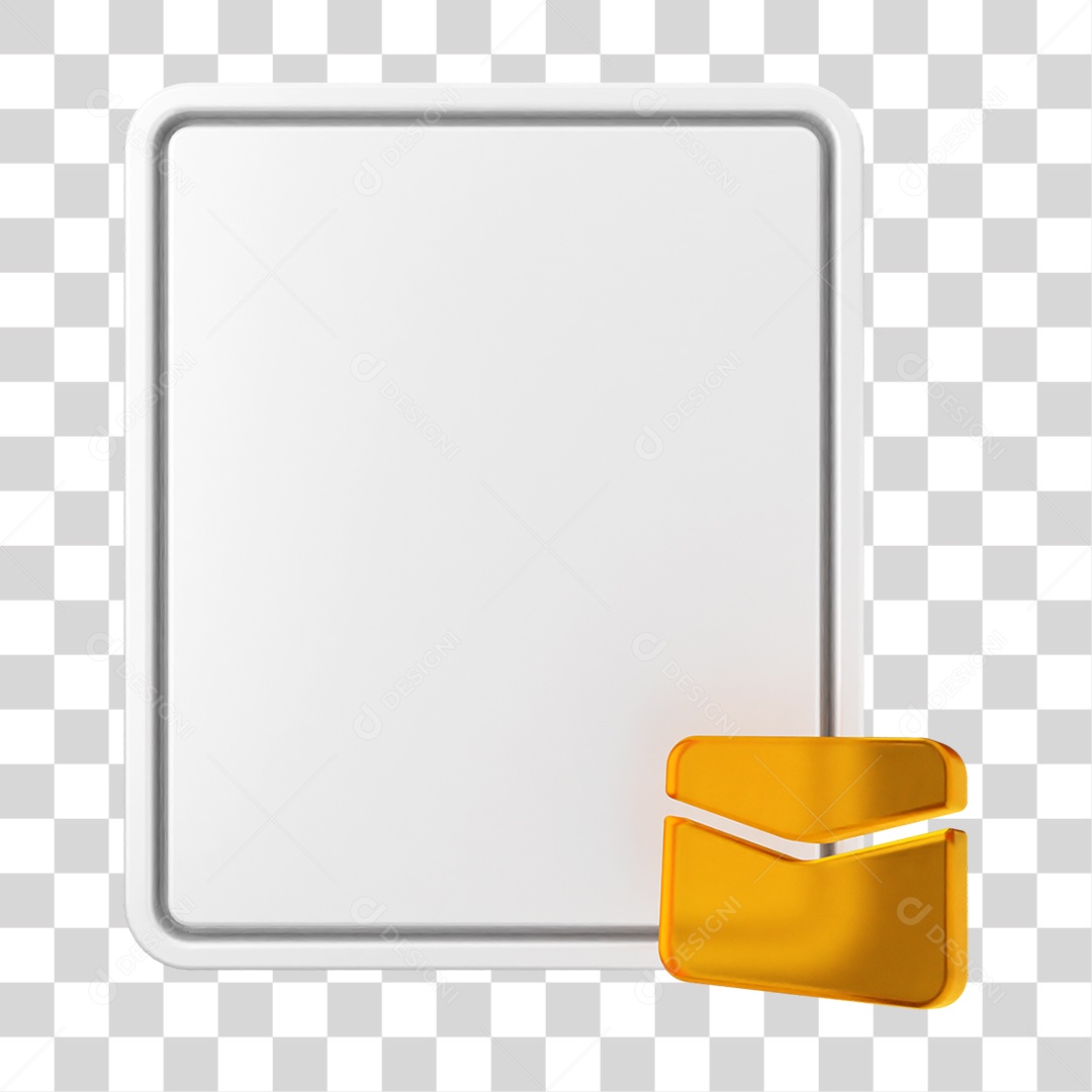 Elemento 3D Caixa de Texto Nota PNG Transparente