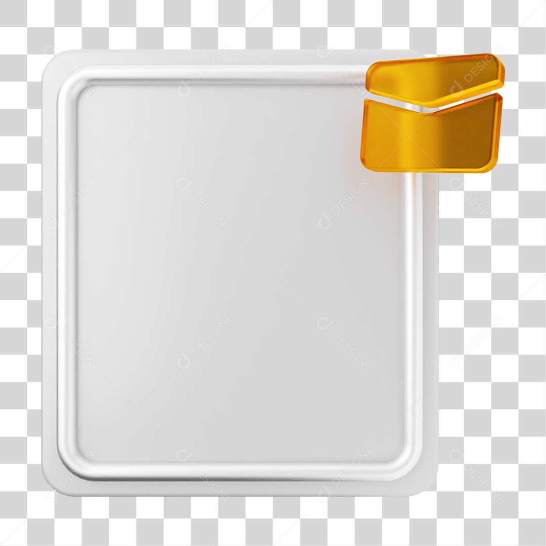 Elemento 3D Caixa de Texto Nota PNG Transparente