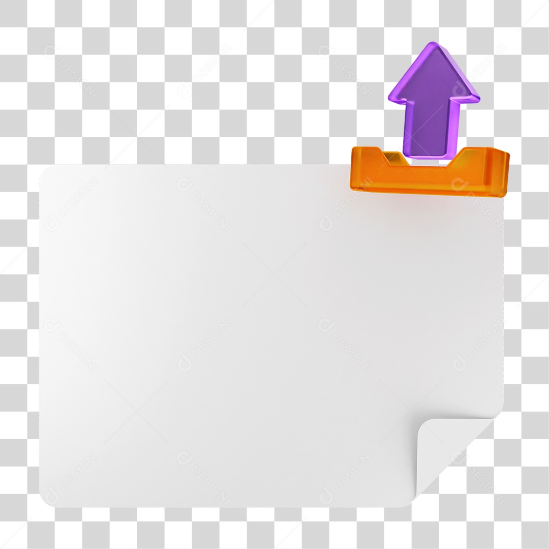 Elemento 3D Caixa de Texto Nota PNG Transparente