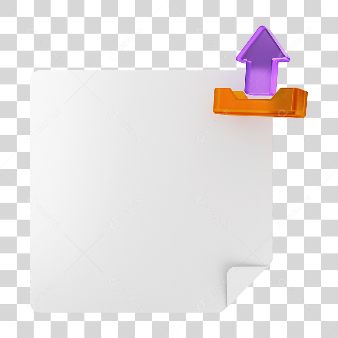 Elemento 3D Caixa de Texto Nota PNG Transparente