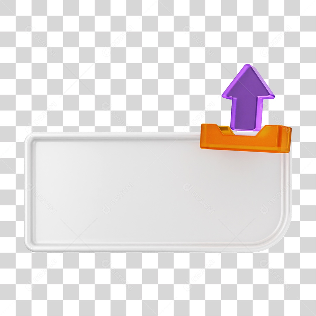 Elemento 3D Caixa de Texto Nota PNG Transparente