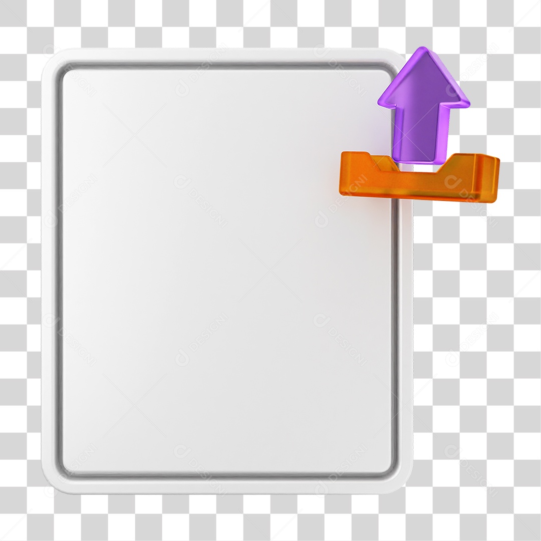 Elemento 3D Caixa de Texto Nota PNG Transparente