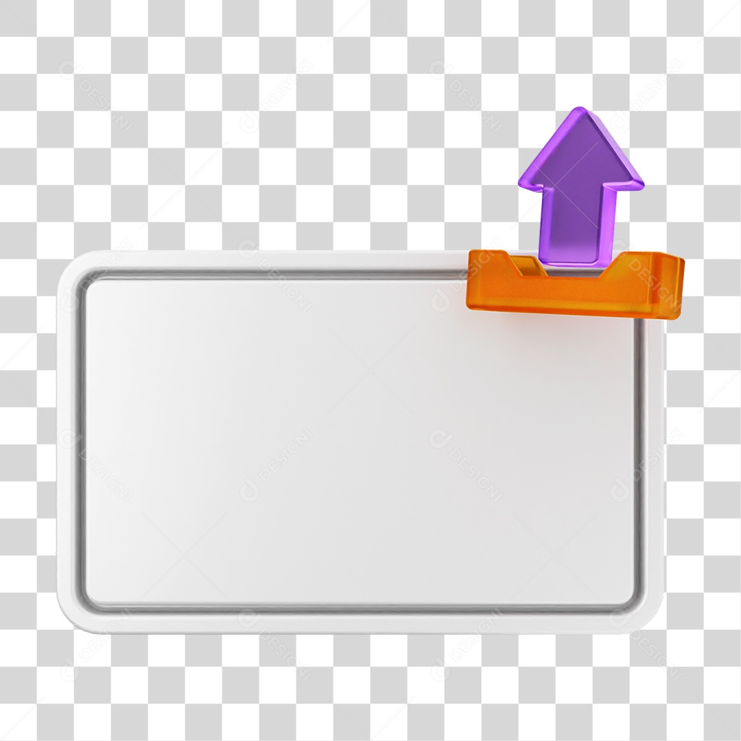 Elemento 3D Caixa de Texto Nota PNG Transparente