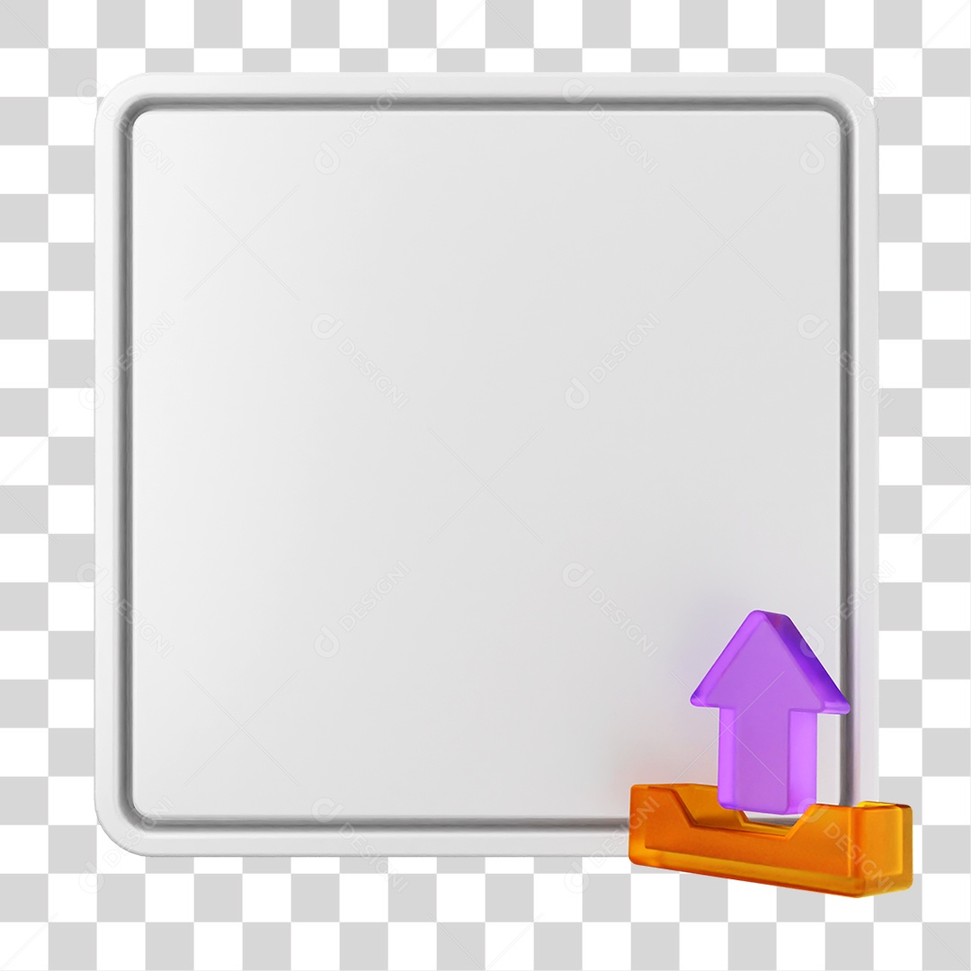 Elemento 3D Caixa de Texto Nota PNG Transparente