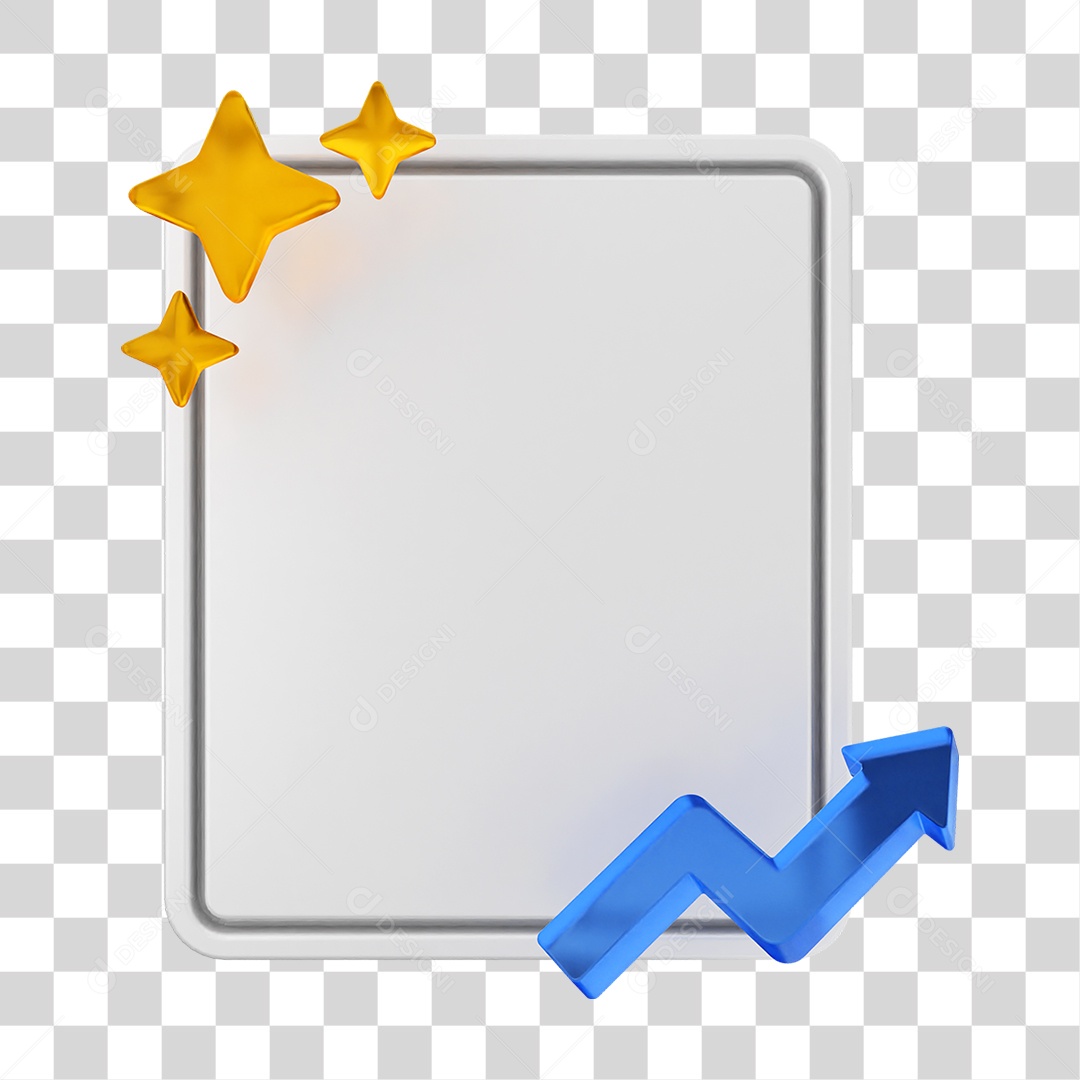 Elemento 3D Caixa de Texto Nota PNG Transparente