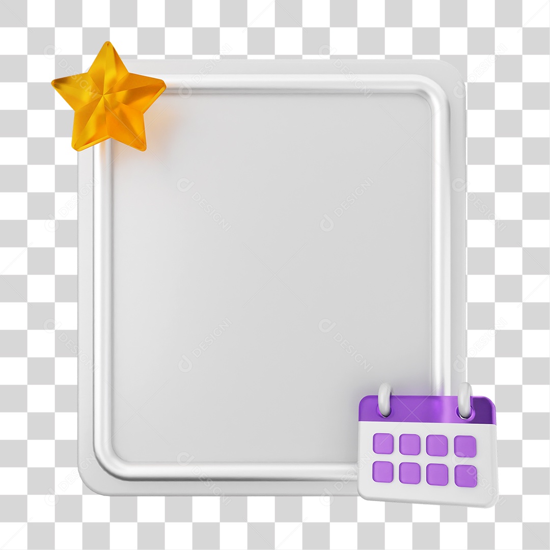 Elemento 3D Caixa de Texto Nota PNG Transparente