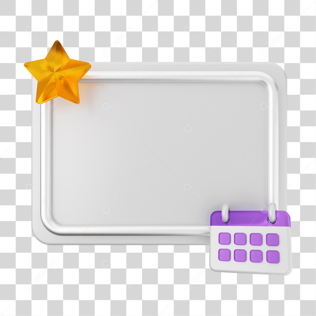 Elemento 3D Caixa de Texto Nota PNG Transparente