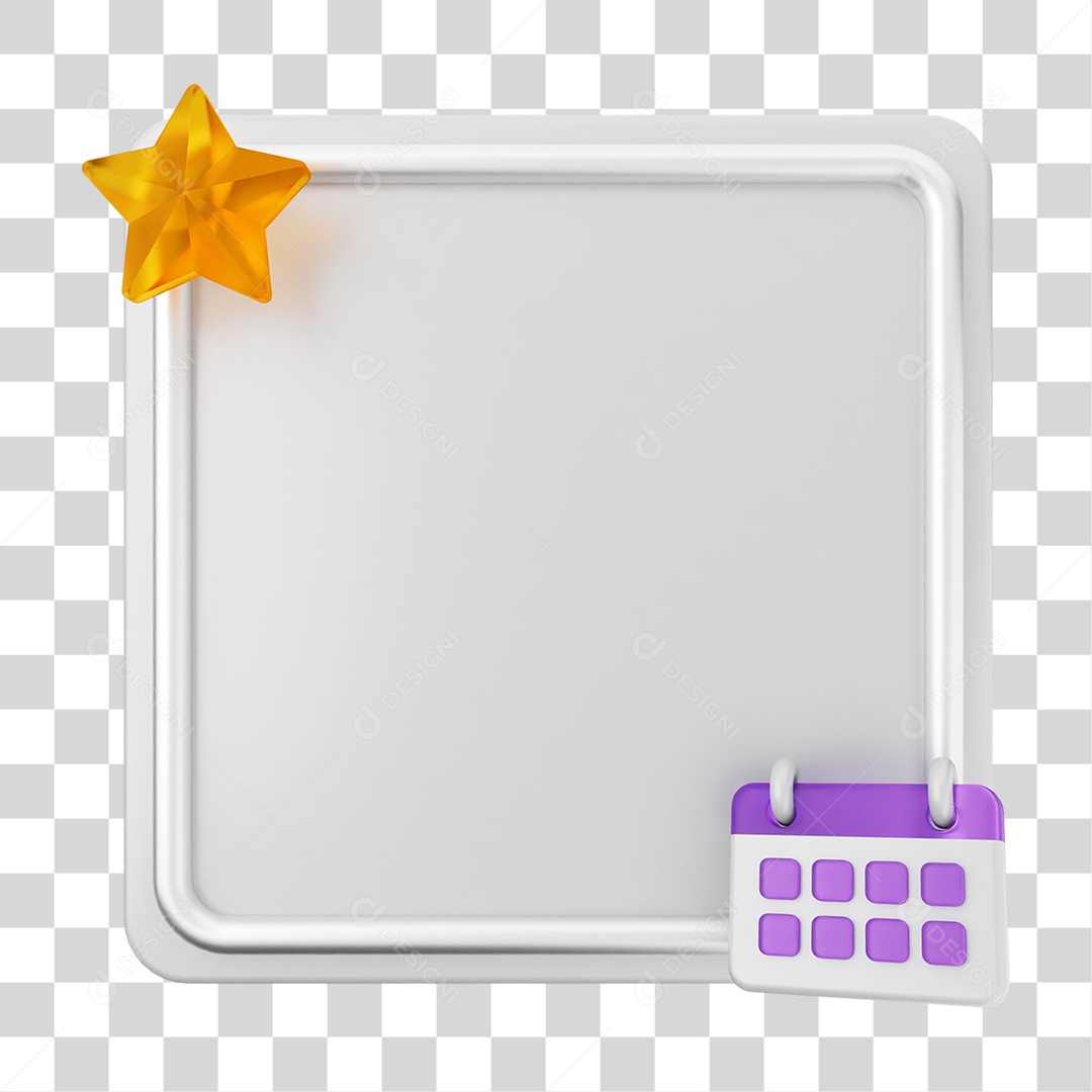 Elemento 3D Caixa de Texto Nota PNG Transparente