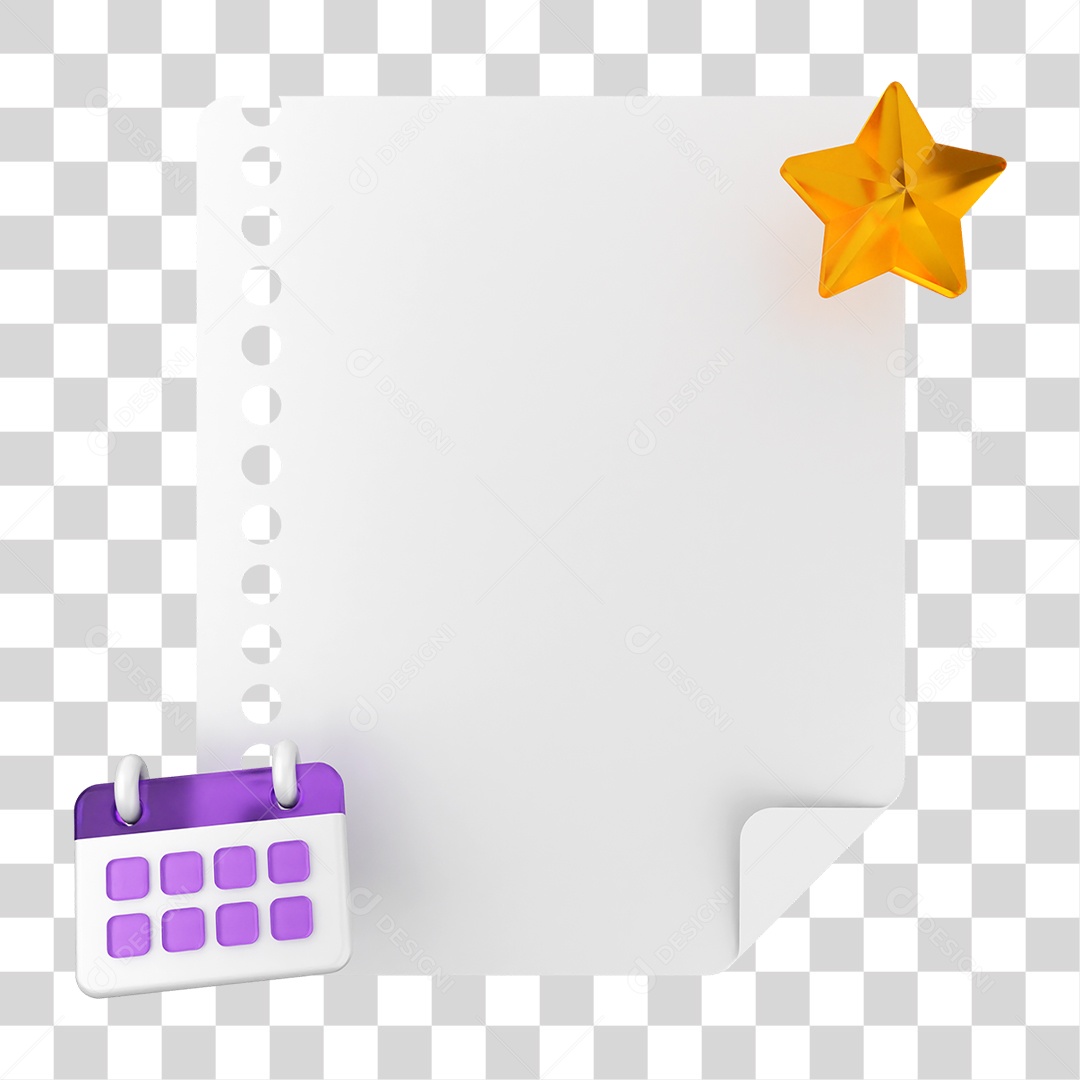 Elemento 3D Caixa de Texto Nota PNG Transparente