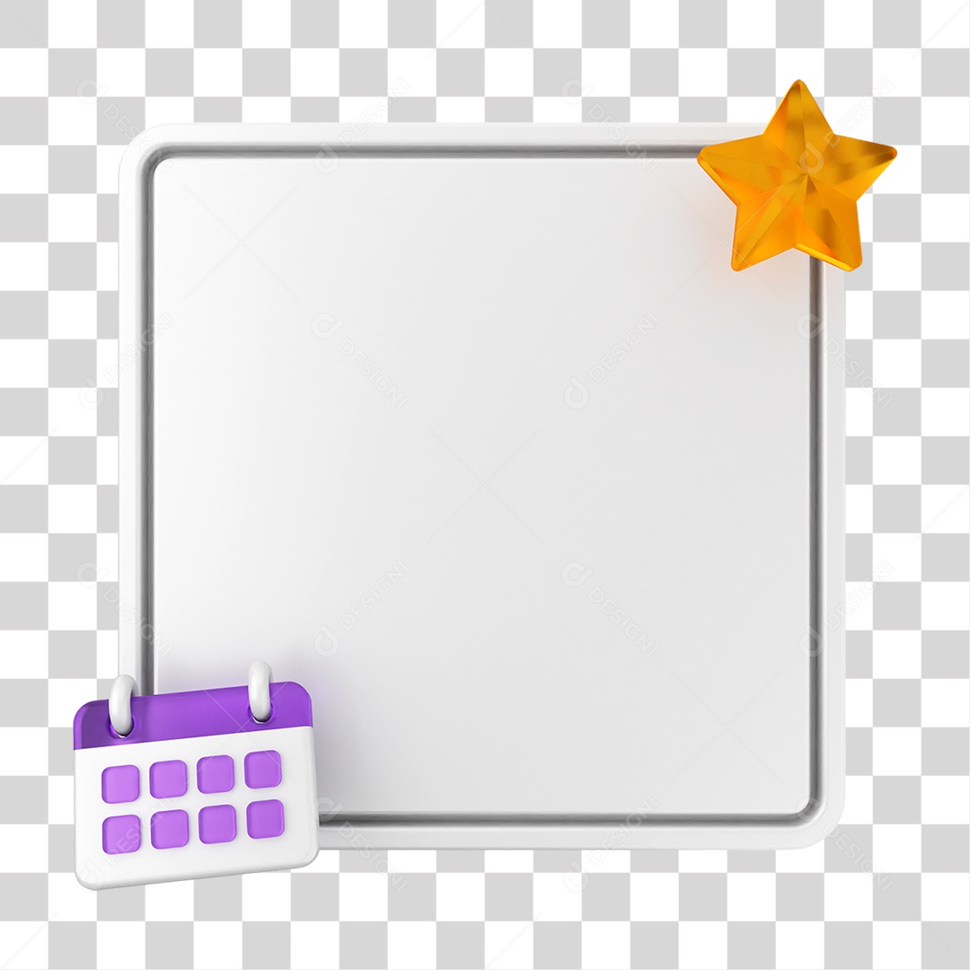 Elemento 3D Caixa de Texto Nota PNG Transparente