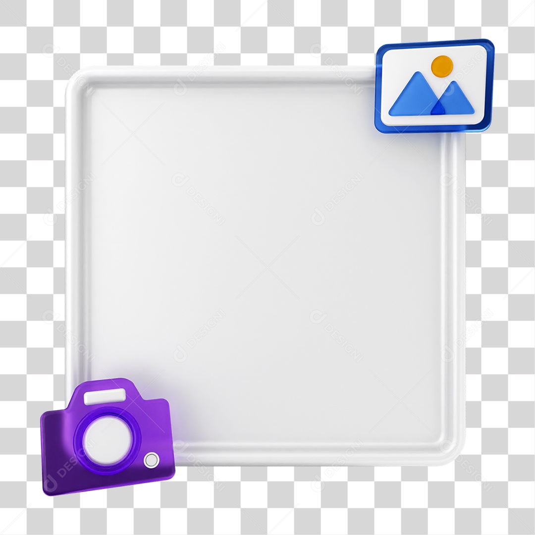 Elemento 3D Caixa de Texto Nota PNG Transparente