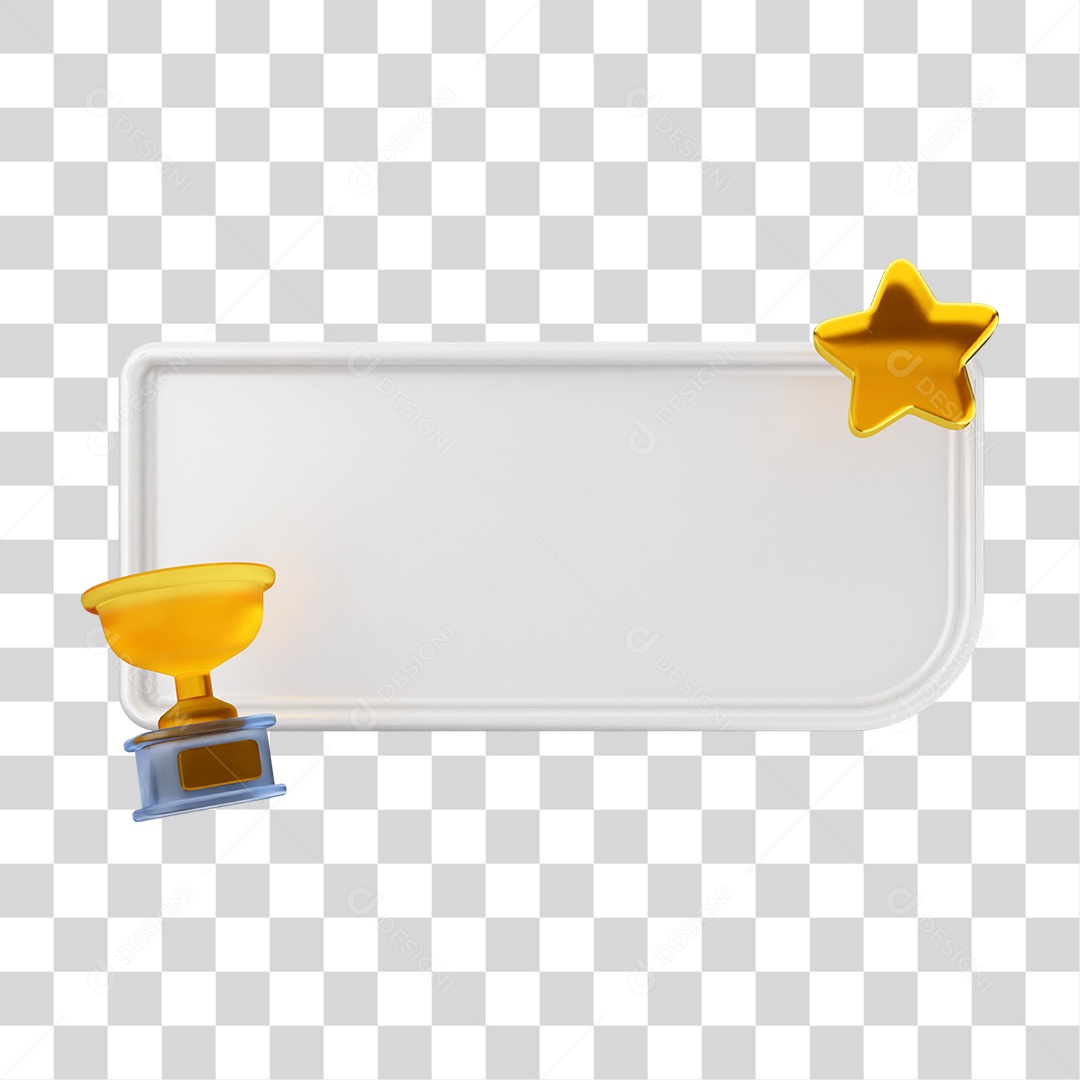 Elemento 3D Caixa de Texto Nota PNG Transparente