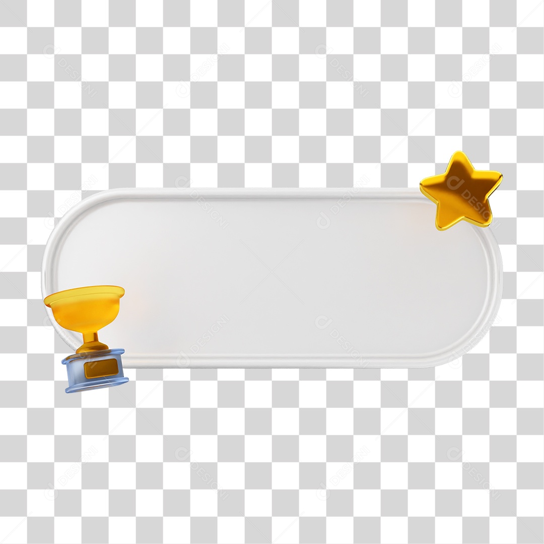 Elemento 3D Caixa de Texto Nota PNG Transparente