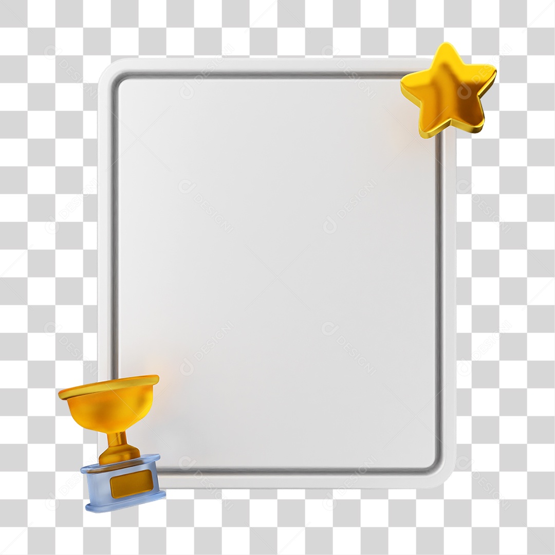 Elemento 3D Caixa de Texto Nota PNG Transparente