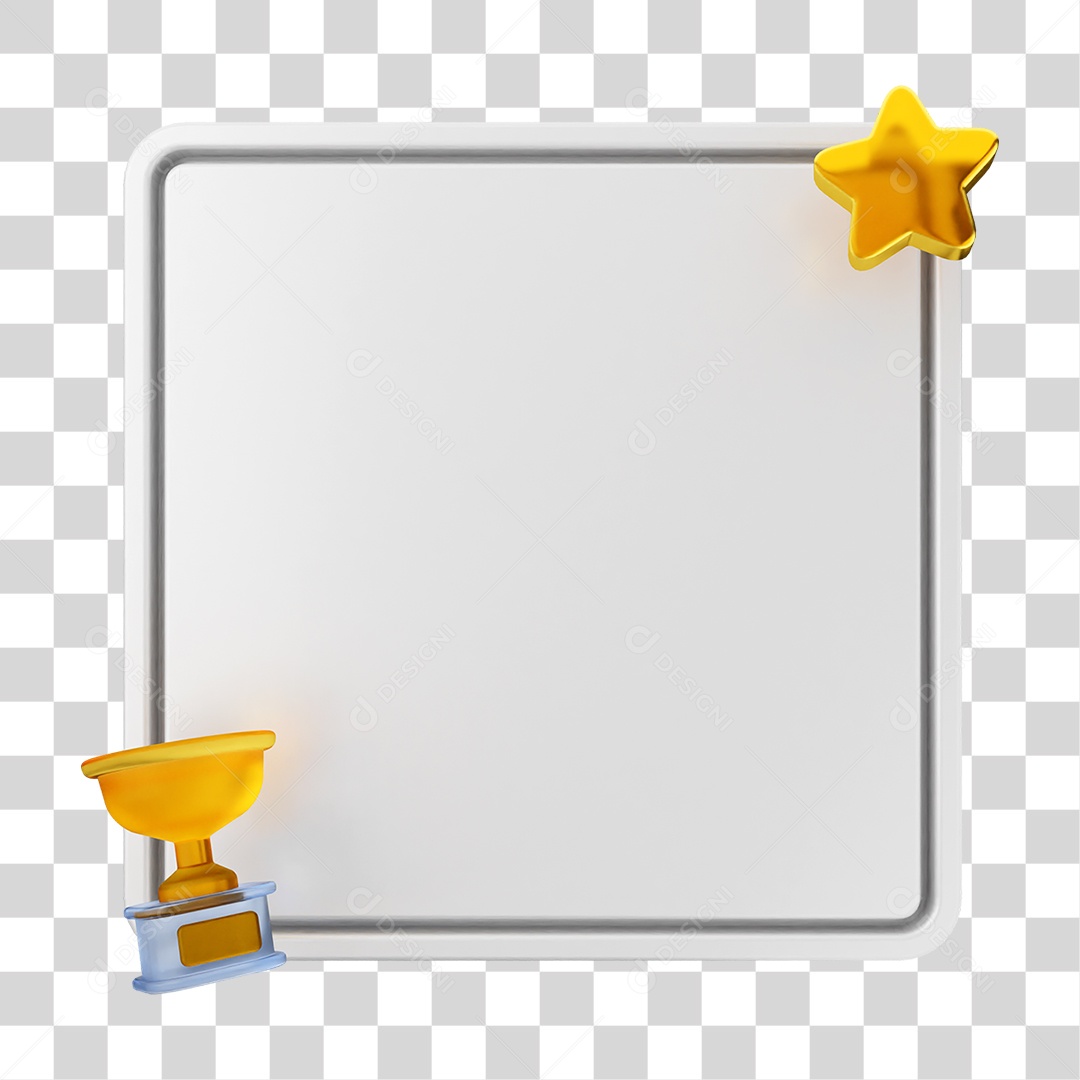 Elemento 3D Caixa de Texto Nota PNG Transparente