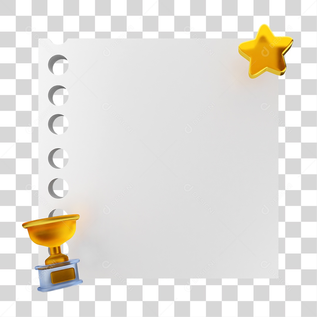 Elemento 3D Caixa de Texto Nota PNG Transparente