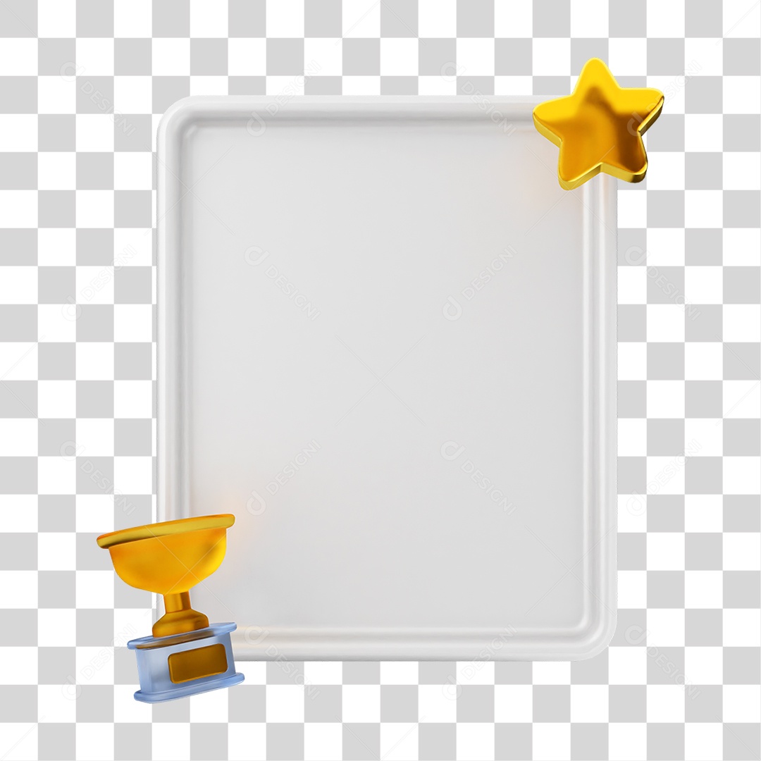 Elemento 3D Caixa de Texto Nota PNG Transparente