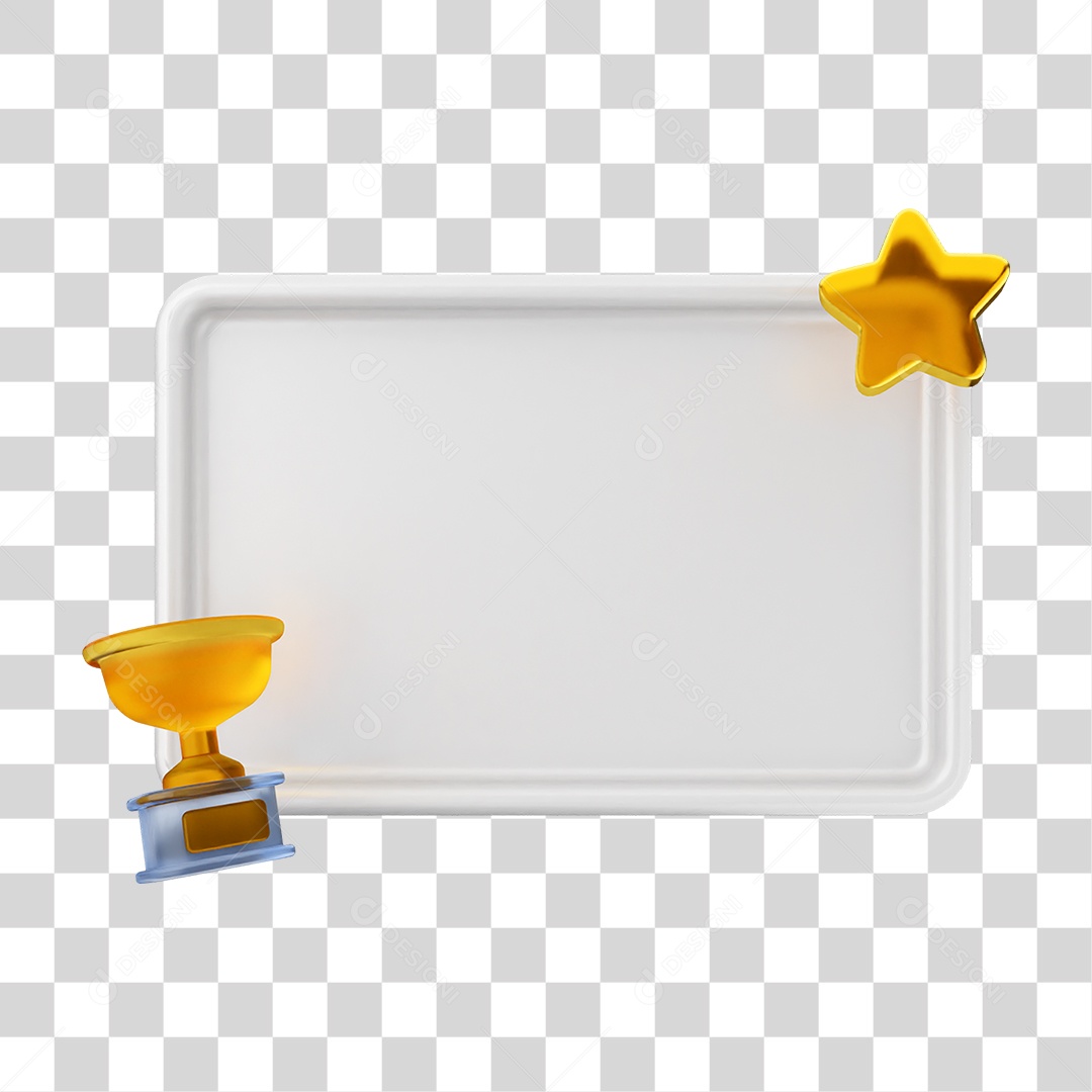 Elemento 3D Caixa de Texto Nota PNG Transparente