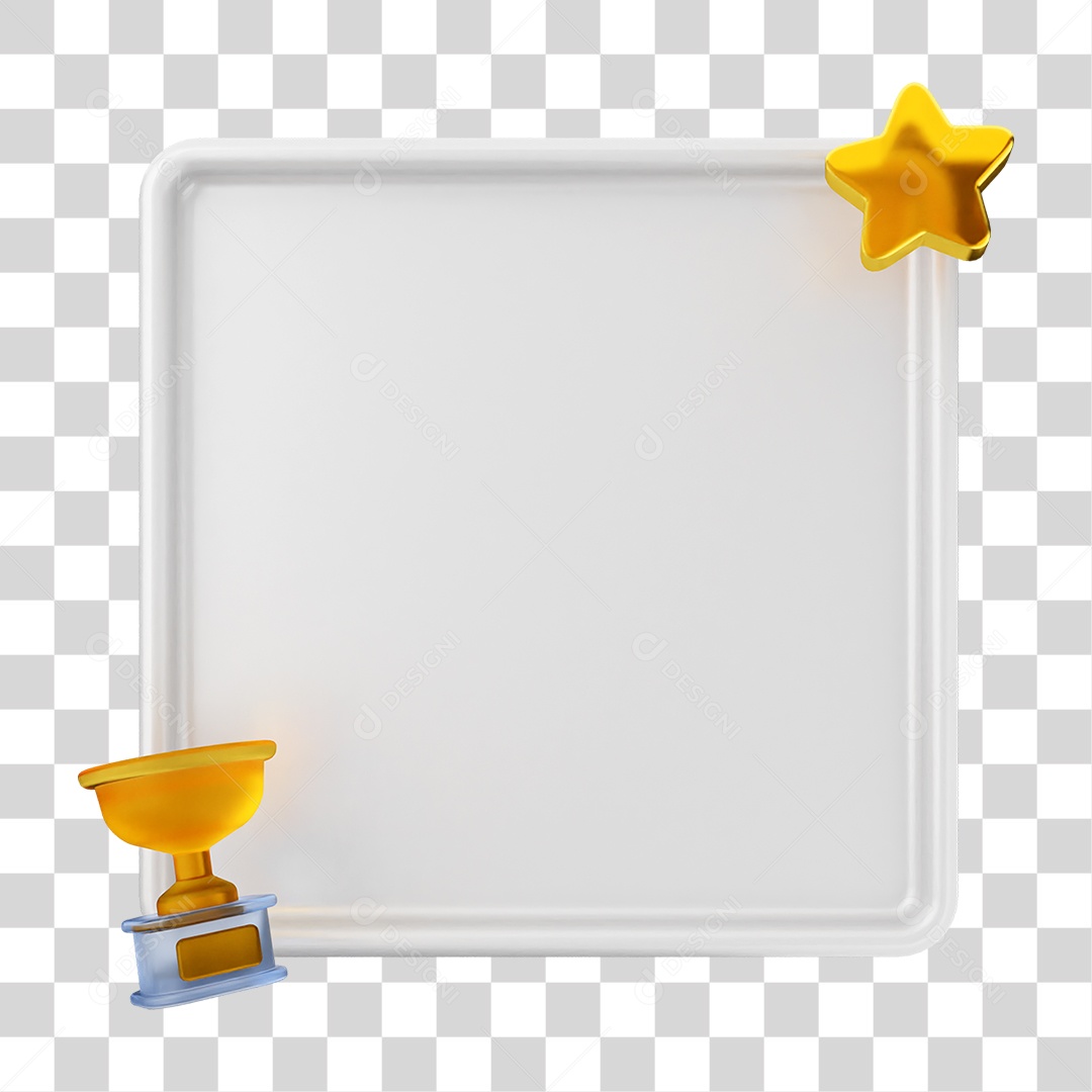 Elemento 3D Caixa de Texto Nota PNG Transparente