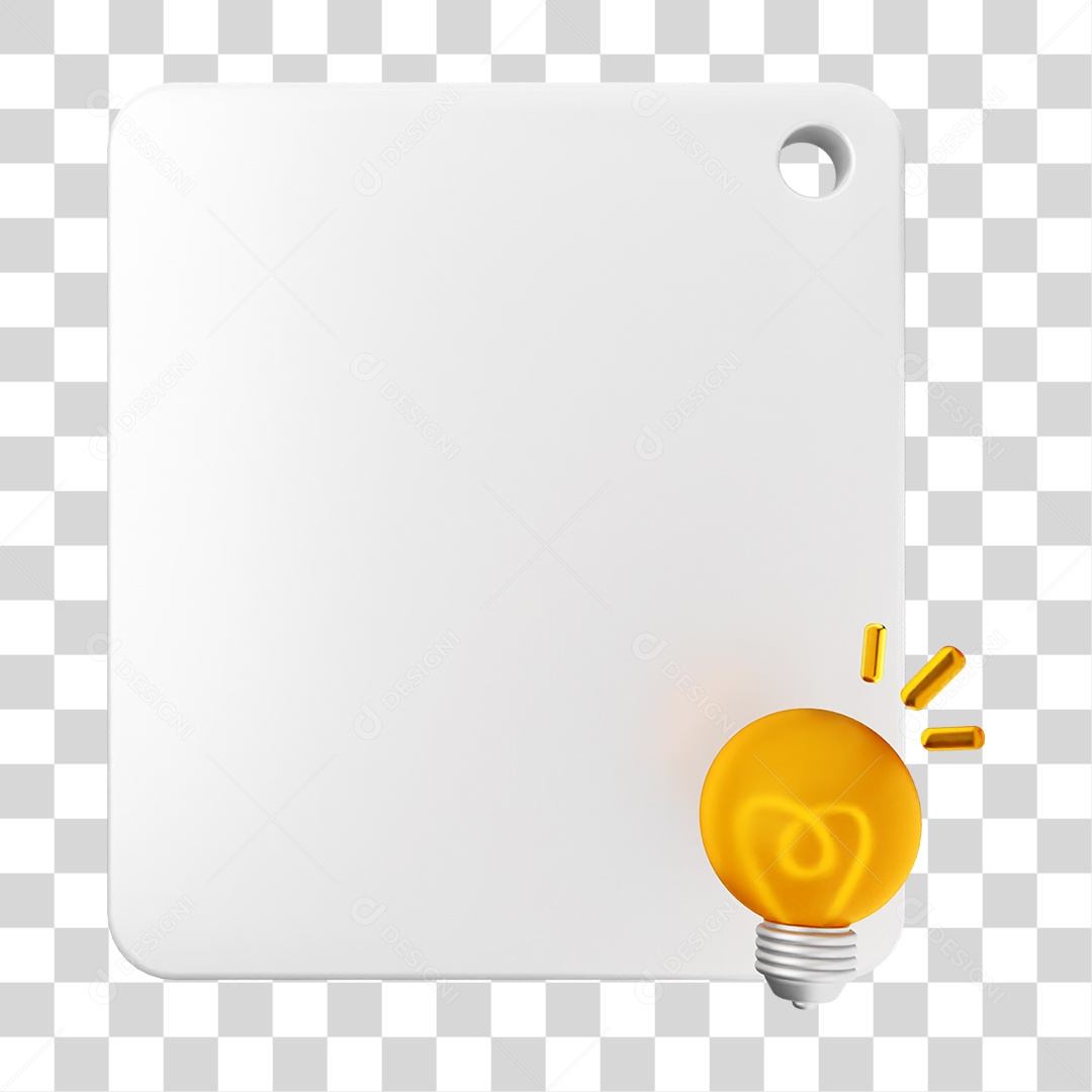 Elemento 3D Caixa de Texto Nota PNG Transparente