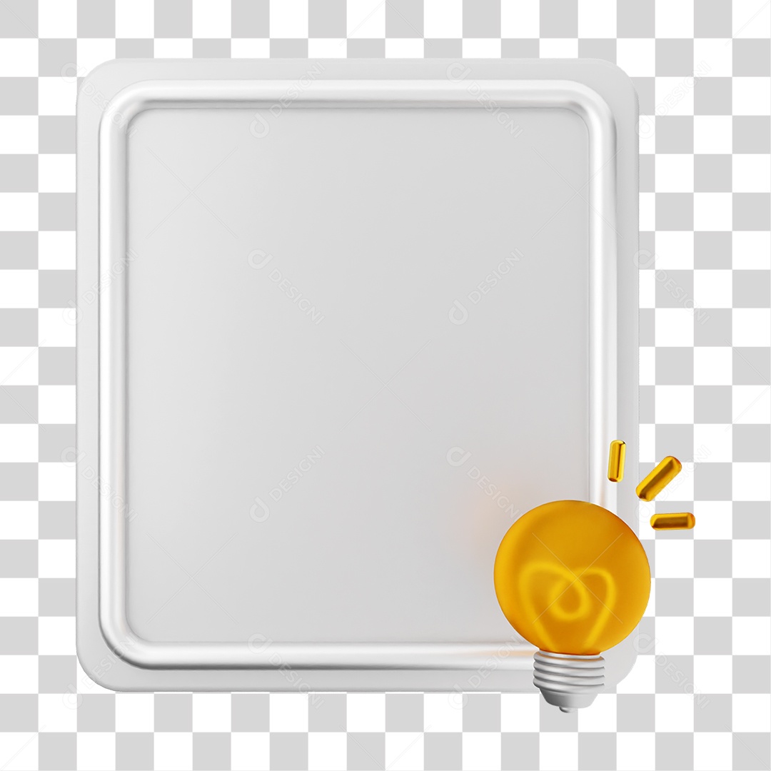 Elemento 3D Caixa de Texto Nota PNG Transparente