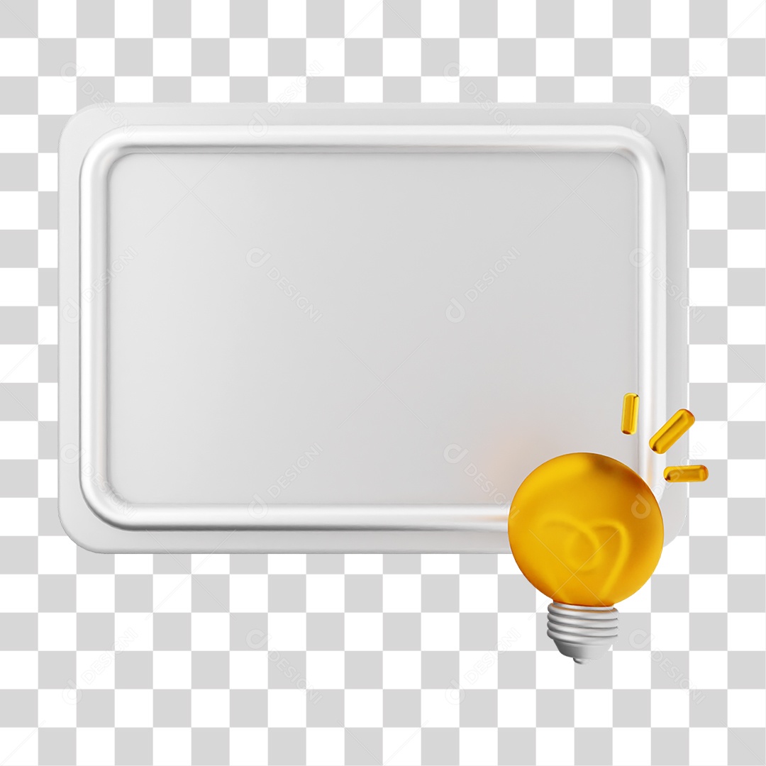 Elemento 3D Caixa de Texto Nota PNG Transparente