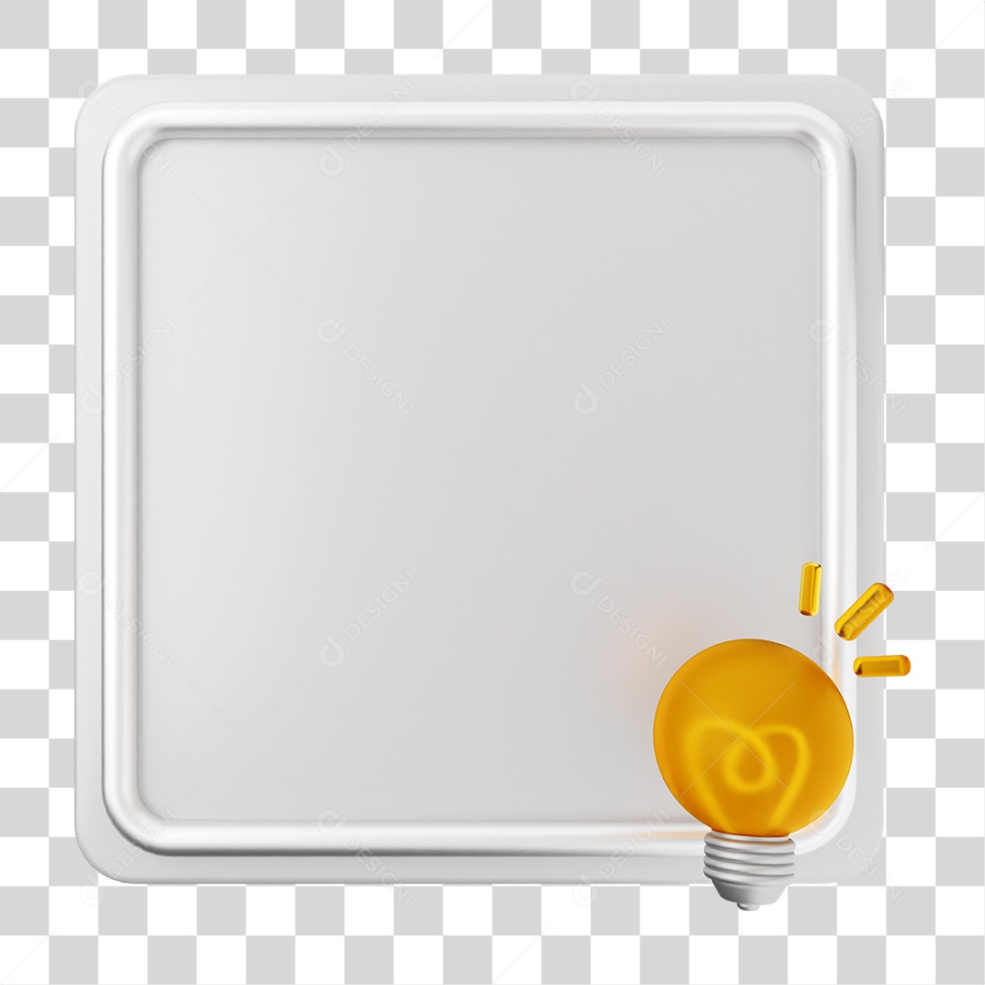 Elemento 3D Caixa de Texto Nota PNG Transparente