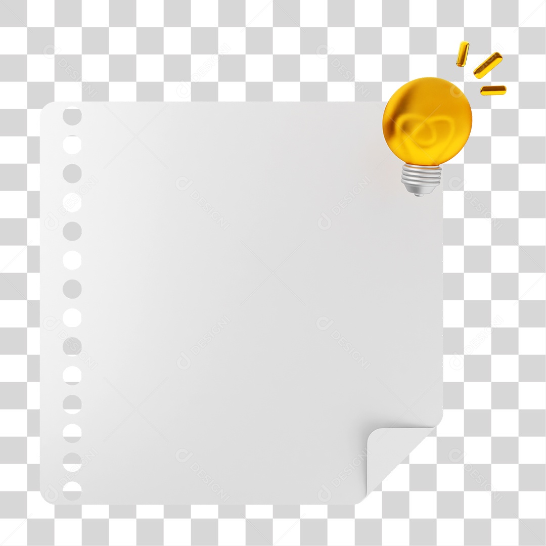 Elemento 3D Caixa de Texto Nota PNG Transparente