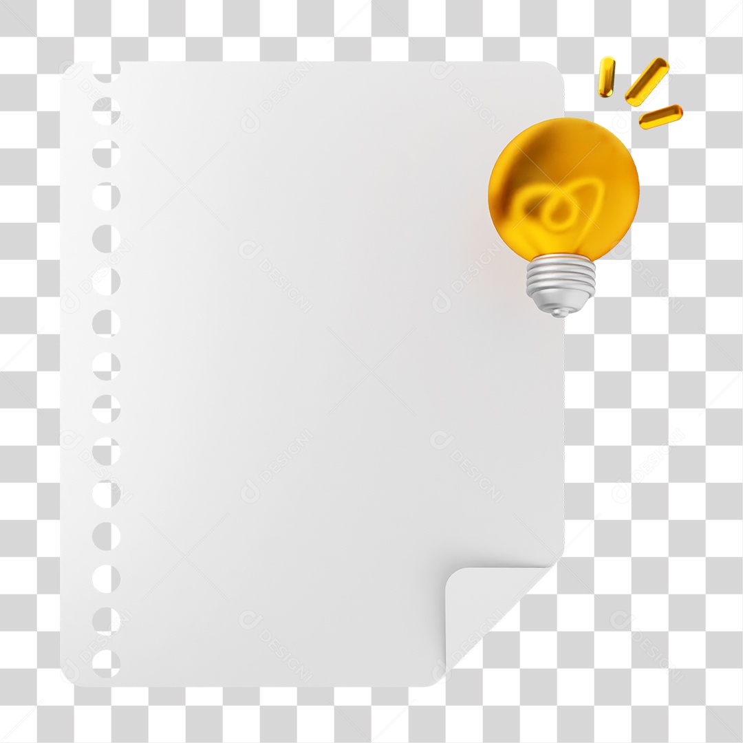 Elemento 3D Caixa de Texto Nota PNG Transparente