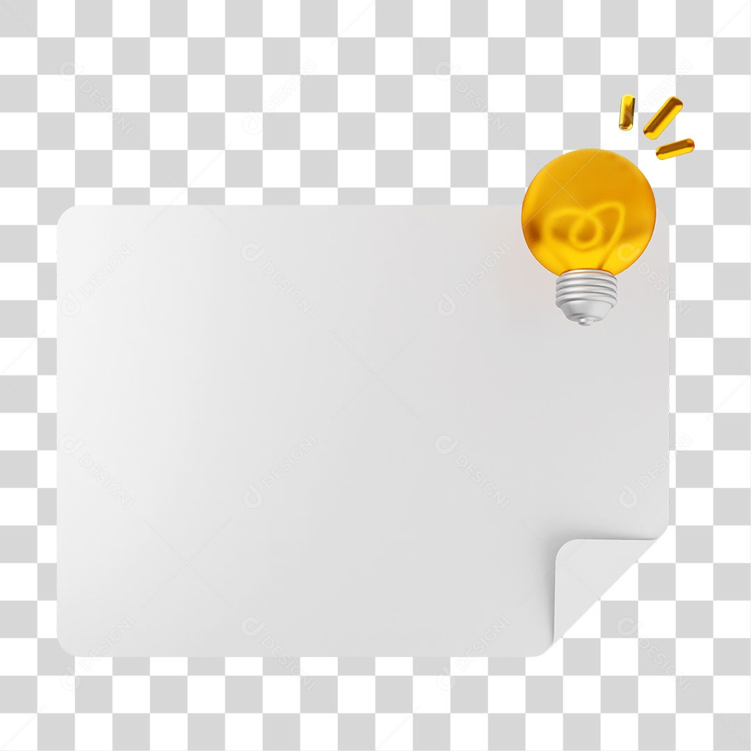 Elemento 3D Caixa de Texto Nota PNG Transparente