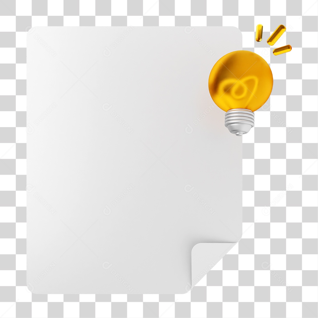 Elemento 3D Caixa de Texto Nota PNG Transparente