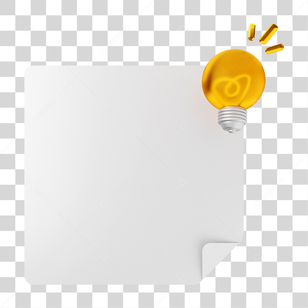 Elemento 3D Caixa de Texto Nota PNG Transparente