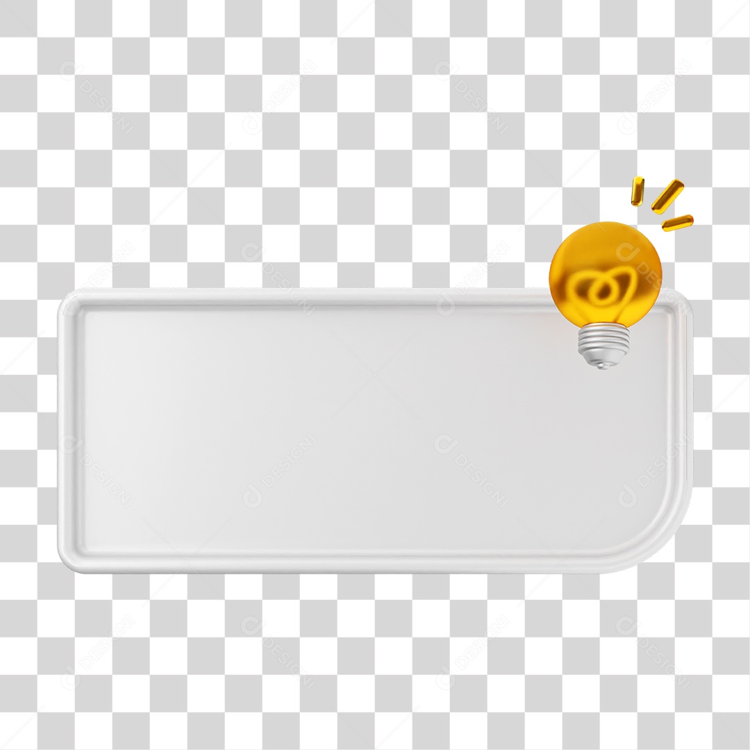 Elemento 3D Caixa de Texto Nota PNG Transparente