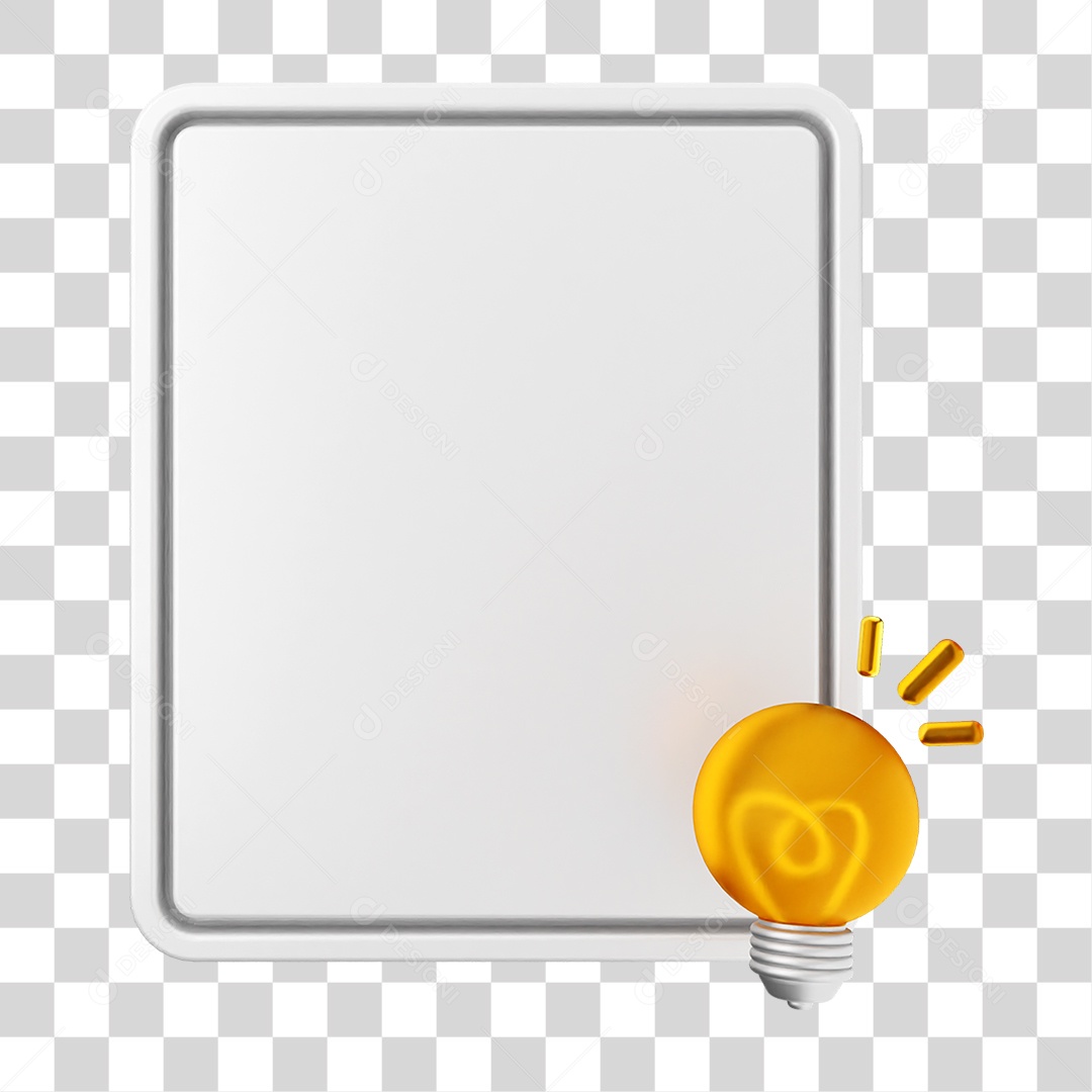 Elemento 3D Caixa de Texto Nota PNG Transparente