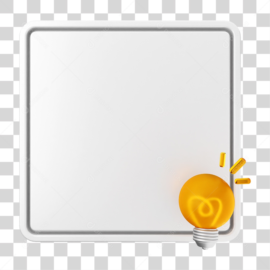 Elemento 3D Caixa de Texto Nota PNG Transparente