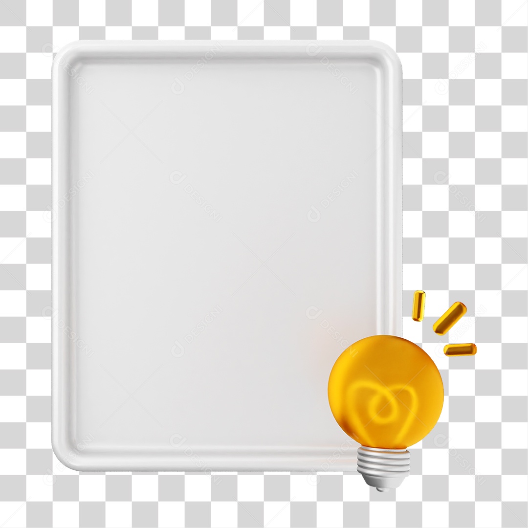 Elemento 3D Caixa de Texto Nota PNG Transparente