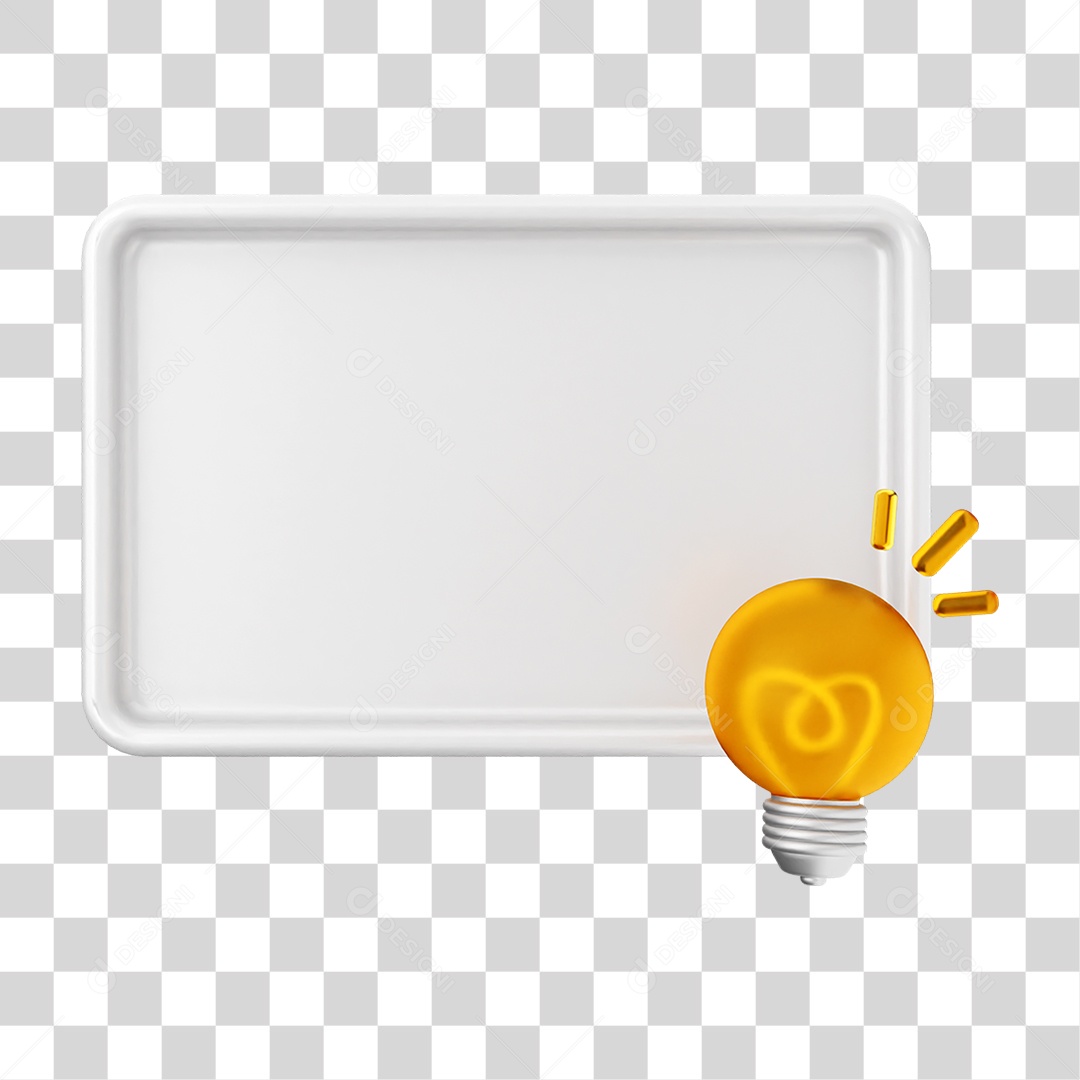 Elemento 3D Caixa de Texto Nota PNG Transparente