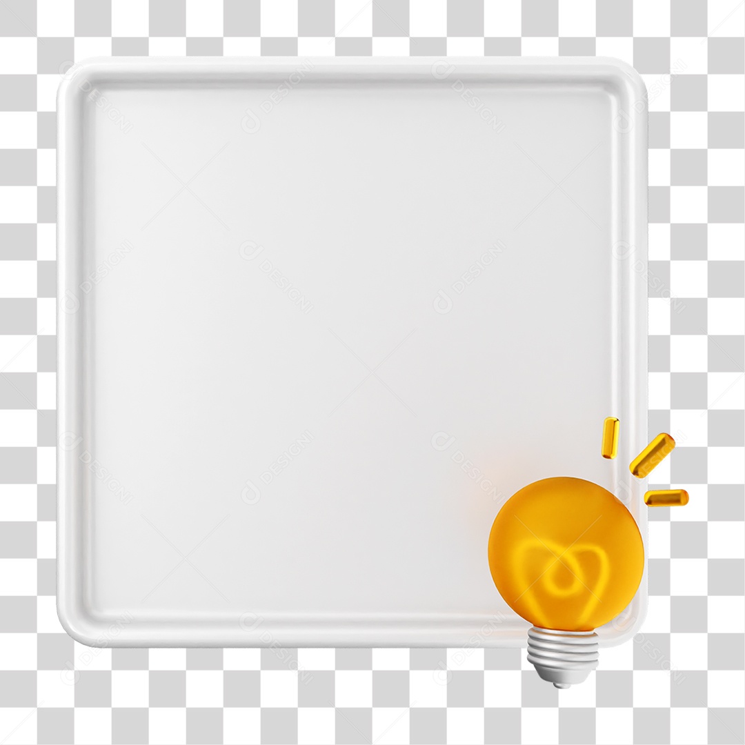 Elemento 3D Caixa de Texto Nota PNG Transparente